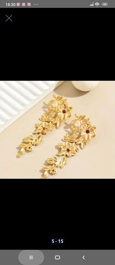 Sırğalar: 24 k. qizil suyuna cekilmis gold roze rengli qolbaq, sirqa. maqaza — 2