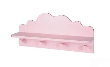 Ostali dečiji nameštaj: Zidna polica sa kukicama – „oblaci“ - Dekorativna polica za dečiju — 4