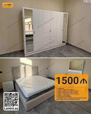 Yataq dəsti – Kod: 13034 Komplektin tərkibi: - Çarpayı: 1 ədəd, 160 ×
