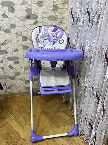 Uşaq dünyası: Uşaq yemək stolu və kreslosu – “Bunnies” dizaynı, bənövşəyi-ağ rəng — 3