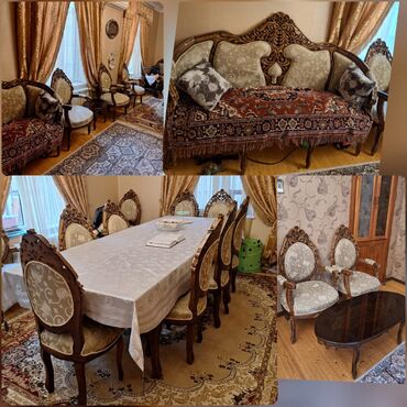 Gəzinti arabaları: ZeynQonaq mebeli 3500₼ satılır Masa 12 oturacaq, 6kreslo iki