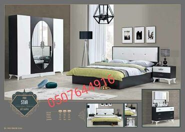 Yataq otağı dəstləri: İkinəfərlik çarpayı, 2 tumba, Termo, Dolab, Azərbaycan, Yeni — 11