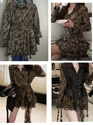 Повседневные платья: Лёгкая туника-платье в рубашечном стиле с запахом и длинным поясом. С — 2