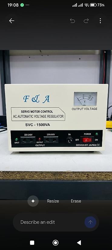 at sekilleri: FLA SVC-1500VA – AC Avtomatik Gərginlik Tənzimləyicisi (Servo Motor — 2