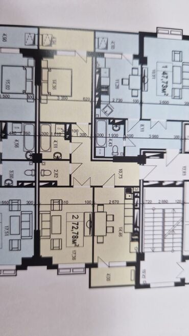 элитные квартиры под самоотделку в бишкеке: 2 комнаты, 73 м², Элитка, 11 этаж, ПСО (под самоотделку)