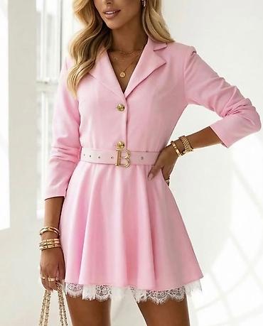 Haljine: Elegantna mini haljina-sako sa pojasom - Kroj: struk naglašen kaišem — 2