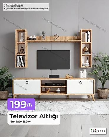 Televizor altlığı və asma rəf dəsti Ölçülər: - Alt tumbanın ölçüsü