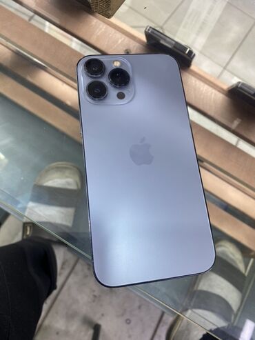 системный телефон: IPhone 13 Pro Max, Б/у, 1 ТБ, Sierra Blue, Наушники, Зарядное устройство, Защитное стекло, В рассрочку, 92 %