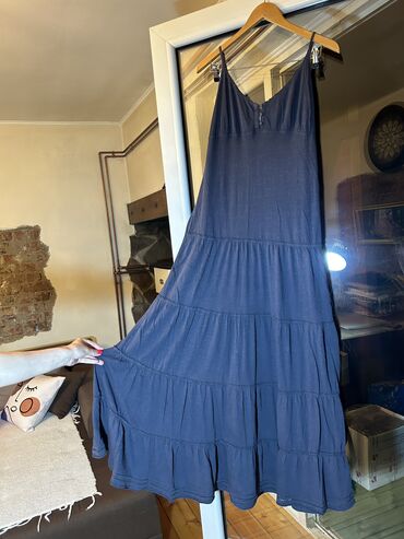 ljubičasta haljina: H&M M (EU 38), bоја - Tamnoplava, Drugi stil, Na bretele