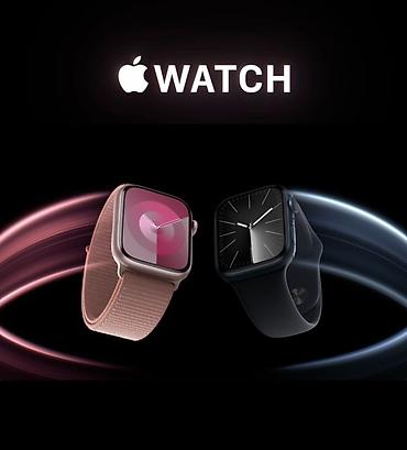 apple magsafe: Apple Watch Series 9 (GPS) – 45 mm, Midnight rəngli alüminium korpus — 2