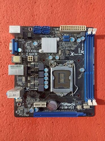 celeron 1155: Материнская плата, Б/у, ASRock, LGA1155, Micro-ATX, Для ПК