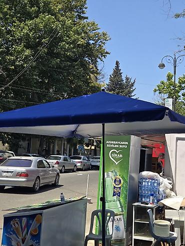 3 d qelem: Mavi rəngli, böyük ölçülü açıq hava çətiri/sayaq tent. ölçü 2.5×2.5 — 1