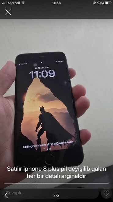 iphone 7 plus ikinci el: IPhone 8 Plus, 64 ГБ, Black Titanium