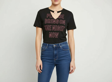 rockowa sukienki: Cropp, T-shirt damski, rozmiar S