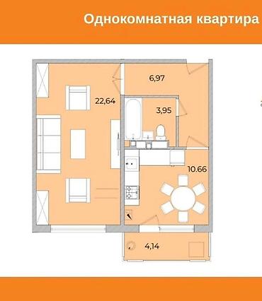 квартира маладая: 1 комната, 41 м², Городское ГАИ Элитка, 9 этаж, ПСО (под самоотделку) — 2
