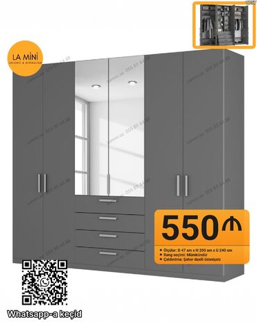 Divanlar: Açılan, Düz dolab, Qarderob, paltar dolabı