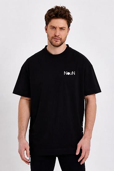 lil solid: Uniseks “Noun” T‑shirt - Rənglər: ağ və qara - Minimalist dizayn — 3