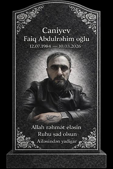 dekor dasi: Qara qranitdən hazırlanan fərdi başdaşı nümunəsi - Material: yüksək — 1