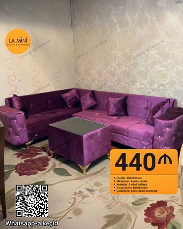 гобеленовые наволочки 50х50: Bənövşəyi künc divan dəsti – LA Mini - Ölçülər: 280×200 sm -