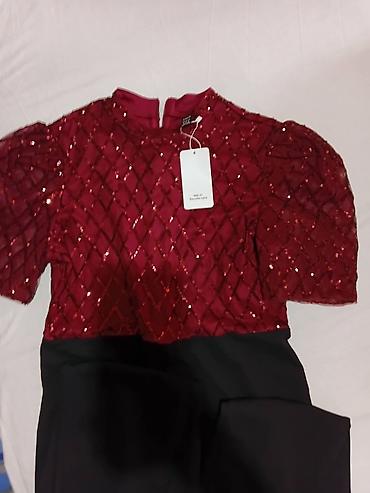 Kombinezoni: Elegantni ženski kombinezon - Gornji deo: bordo crvena tkanina sa — 4