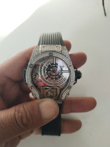 gümüş üzükler: Qol saatı, Hublot, rəng - Qara