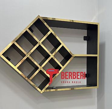 divar refleri: Metal karkaslı dekorativ rəflər və şərab/saxlama stendləri - — 2