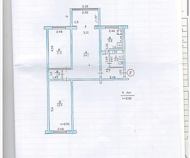 Продажа квартир: 3 комнаты, 60 м², 5 мкр 104 серия, 2 этаж — 1