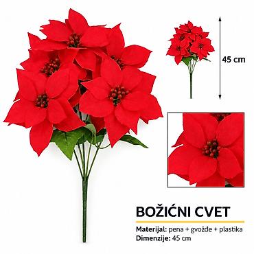 KMT Božićna cvetna dekorativna grančica sa 5 cvetova 7990824 Opis: -