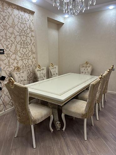 payız dekorları: Masa + 8 stul.ela veziyyetde. Qiymet 550 azn masa acilmir ölcu 2.40.sm — 2