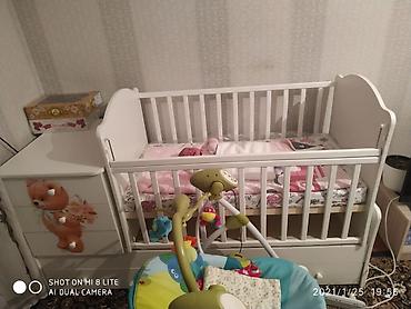 Манеж-кровать, Б/у, С комодом, ЛДСП