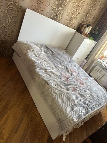 мебель аламидин: Спальный гарнитур, Двуспальная кровать, цвет - Белый, Б/у