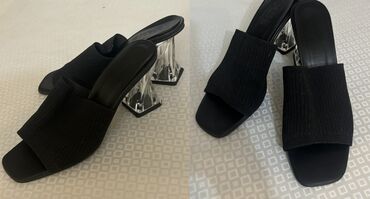 детская ортопедическая обувь для профилактики: Qadınlar üçün zərif açıq ayaqqabı (mule/stiletto) - Rəng: qara - Üst