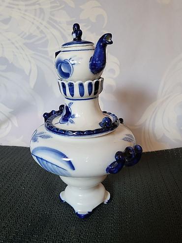 Figure: Kompletan ukrasni samovar Gzhel USSR iz 70ih.godina. Originalni ruski — 10