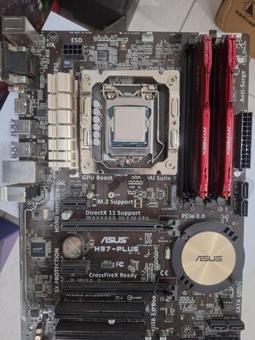 ноутбук планшет 2 в 1: Материнская плата, Б/у, Asus, LGA1150, ATX, Для ПК
