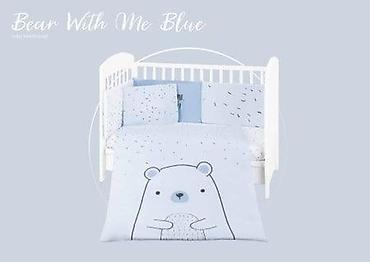 samovar cena: KikkaBoo posteljina sa ogradicom Bear with Me blue – set od 6 delova — 1