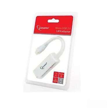 Modemi, ruteri i mrežni uređaji: Gembird Micro USB 2.0 LAN adapter - Adapter za povezivanje uređaja sa — 1