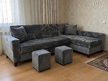 Divan və kreslo dəstləri: Künc divan dəsti boz rəngdə, zərif və müasir dizayna malikdir. Yumşaq — 1