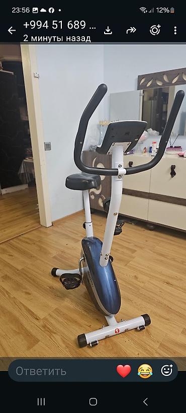 ağ canta: BodyFit stasionar velotrenajor - Kompakt, ev üçün uyğun kardio aparat — 2
