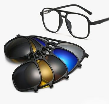 антифарный очки: Солнцезащитные очки на магнитах со сменными накладками 2333A