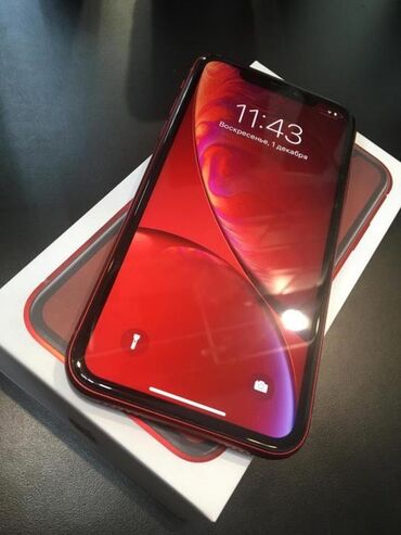 рабочие телефоны: IPhone Xr, Б/у, 256 ГБ, Красный, Зарядное устройство, Чехол, Коробка, 80 %