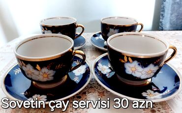 Kasalar: Kasalar, 2 ədədli dəst, rəng - Göy, Farfor, SSRİ