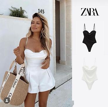 second hand valjevo: Zara ženski bodi sa tankim bretelama i drapiranim prednjim delom 1800 — 1