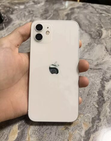 мобильные телефоны айфоны: IPhone 12 mini, Б/у, 128 ГБ, Белый, Зарядное устройство, Чехол, 80 %