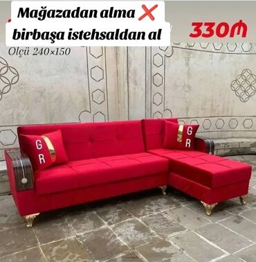 диван и 2 кресла мягкая мебель: Künc divan, Yeni, Açılan, Bazalı, Parça, Şəhərdaxili pulsuz çatdırılma