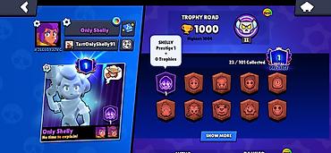 pse 4: Brawl Stars oyun hesabı – “Only Shelly” temalı - Kuboklar: 1000 — 1