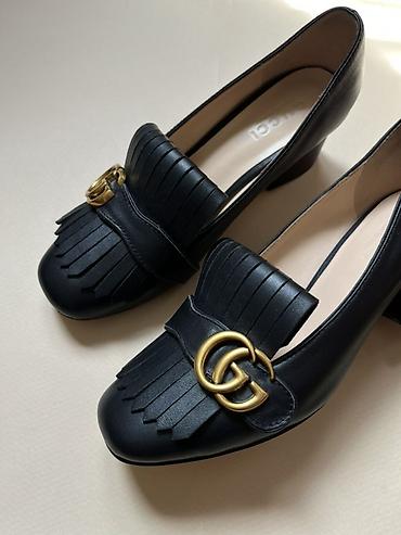 Женская обувь: Лоферы, 38, Gucci, Б/у, цвет - Черный, Самовывоз — 1