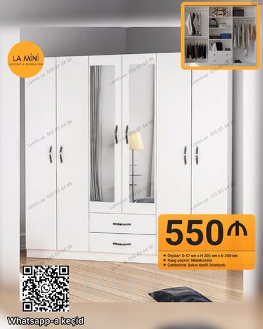 вешалки настенные в прихожую дорогие: Açılan, 4 qapılı Düz dolab, Qarderob, paltar dolabı