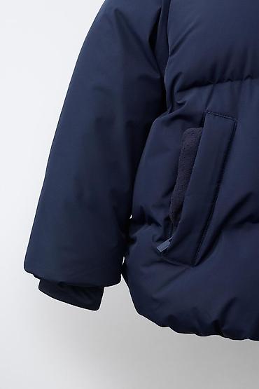 футбольные одежды: Пуховик детский ZARA, темно‑синий - Теплая объемная модель с — 1