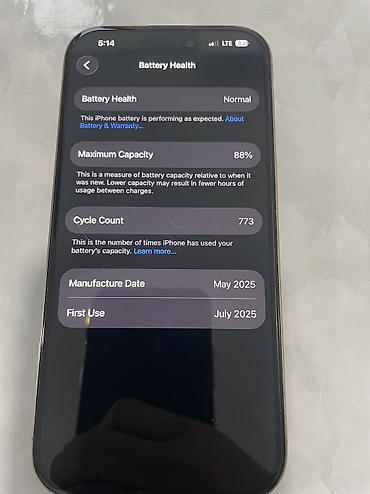Мобильные телефоны и аксессуары: IPhone 16 Pro, Б/у, 256 ГБ, Desert Titanium, Зарядное устройство, Защитное стекло, Кабель, 88 % — 2