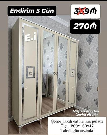 boy guzguler: Güzgülü qarderob şkafı - Endirim: 5 gün - Qiymət: 270₼ (köhnə qiymət — 1